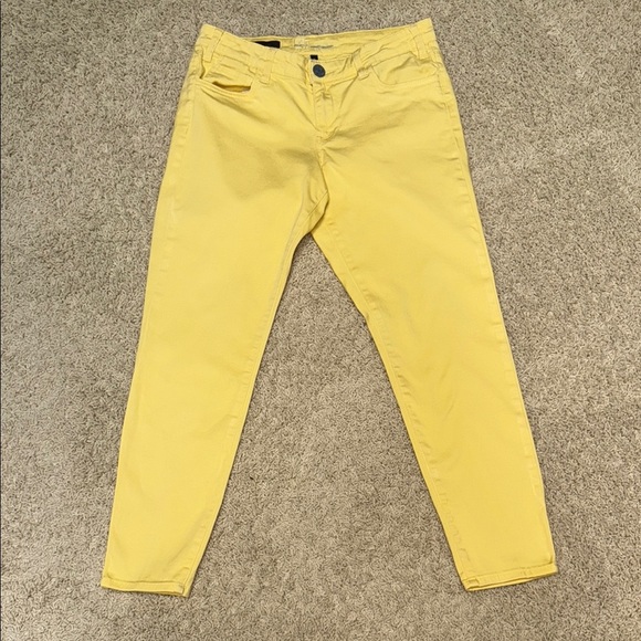 Kut From The Kloth MIA Sunny Yellow Toothpick Skinny Pants 5-Pocket Jeans Sz 6 - Picture 5 of 11